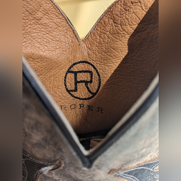 Roper Americana Eagle Leather Harness Cowgirl Western Boots 11 New Old Gringo - Picture 7 of 8